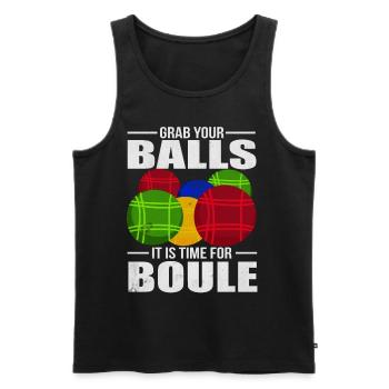 Pétanque actuellement Boule Balls Gift - Débardeur bio Premium Homme - noir - Devant - AI Model Male 178 light (178cm)