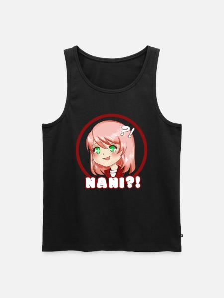 Anime fille disant nani - Débardeur bio Premium Homme - noir