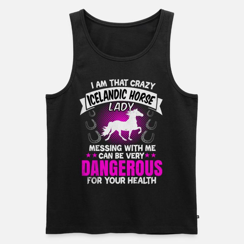 Islandpferd - Männer Premium Bio Tank Top - Schwarz