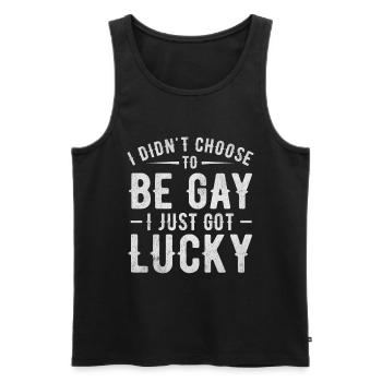 Gay gay pride - Débardeur bio Premium Homme - noir - Devant - AI Model Male 178 light (178cm)