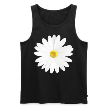 Daisy fleur blanche nature cadeau - Débardeur bio Premium Homme - noir - Devant - AI Model Male 178 light (178cm)