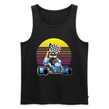 Cadeau d'arène de karting de karting - Débardeur bio Premium Homme - noir - Devant - Michal (187cm)