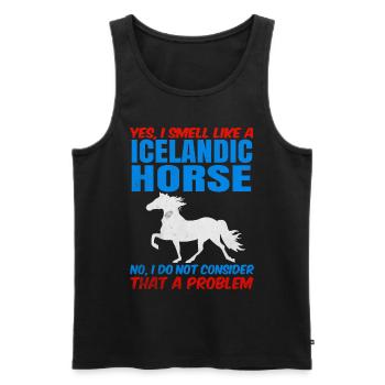 Islandpferd - Männer Premium Bio Tank Top - Schwarz - Vorne - AI Model Male 178 light (178cm)
