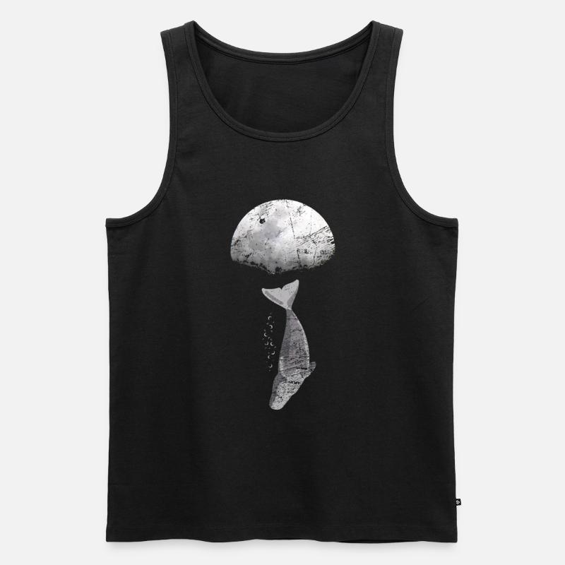 Wal Blauwal Pottwal Evolution - Männer Premium Bio Tank Top - Schwarz