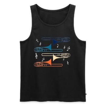 Trombone trombone folk music gift - Men's Premium Organic Tank Top - black - Front - AI Model Male 178 light (178cm)