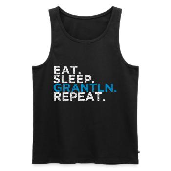 eat sleep grantln repeat bayern geschenkidee - Männer Premium Bio Tank Top - Schwarz - Vorne - Michal (187cm)