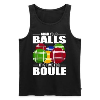 Pétanque - Männer Premium Bio Tank Top - Schwarz - Vorne - AI Model Male 178 light (178cm)