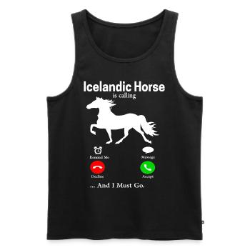 Islandpferd - Männer Premium Bio Tank Top - Schwarz - Vorne - AI Model Male 178 light (178cm)