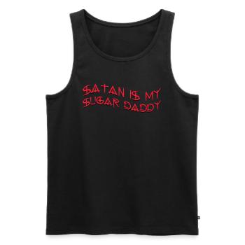 Satan Is My Sugar Daddy Geschenke - Männer Premium Bio Tank Top - Schwarz - Vorne - AI Model Male 178 light (178cm)