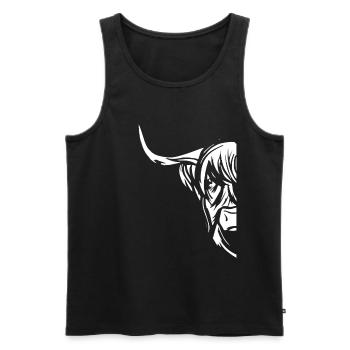 Vintage highland cattle beef horns - Men's Premium Organic Tank Top - black - Front - AI Model Male 178 light (178cm)