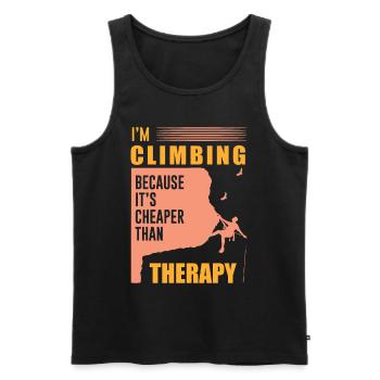 Climbing Free Climbing with Carabiner Gift - Men's Premium Organic Tank Top - black - Front - AI Model Male 178 light (178cm)