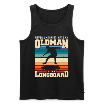 Longboard - Männer Premium Bio Tank Top - Schwarz - Vorne - AI Model Male 178 light (178cm)