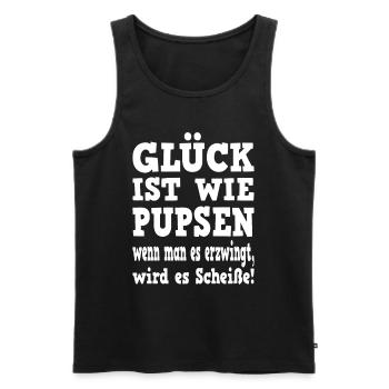Glück ist wie Pupsen Lustiger Spruch - Männer Premium Bio Tank Top - Schwarz - Vorne - Michal (187cm)