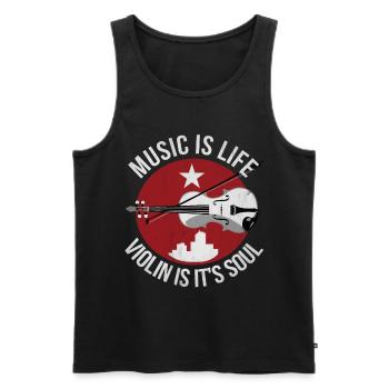 Violine - Männer Premium Bio Tank Top - Schwarz - Vorne - Michal (187cm)