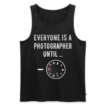 photographer - Men's Premium Organic Tank Top - black - Front - Michal (187cm)