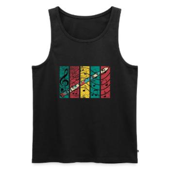 Blockflöte - Männer Premium Bio Tank Top - Schwarz - Vorne - AI Model Male 178 light (178cm)