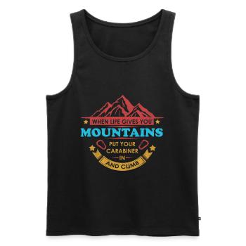 Rock climbing boulder climbing mountaineering gift - Men's Premium Organic Tank Top - black - Front - Michal (187cm)