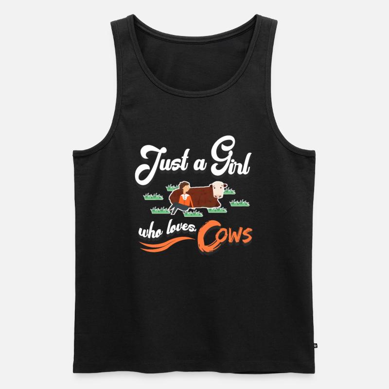 Kuh - Männer Premium Bio Tank Top - Schwarz