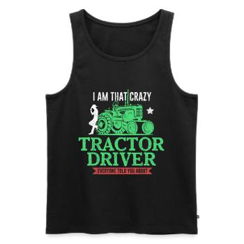 Tractor farmer - Men's Premium Organic Tank Top - black - Front - Michal (187cm)