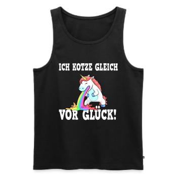 Je vomis pour le bonheur - Licorne JGA - Débardeur bio Premium Homme - noir - Devant - AI Model Male 178 light (178cm)