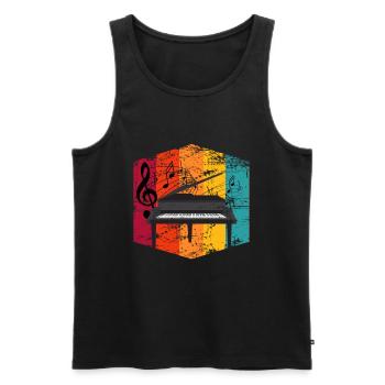 Klavier Piano Musizieren Geschenk - Männer Premium Bio Tank Top - Schwarz - Vorne - AI Model Male 178 light (178cm)