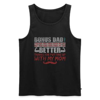 Stepfather bonus dad family gift - Men's Premium Organic Tank Top - black - Front - Michal (187cm)