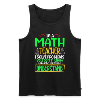 Cadeau de professeur de nerd mathématique - Débardeur bio Premium Homme - noir - Devant - AI Model Male 178 light (178cm)