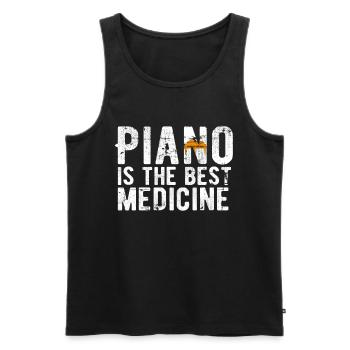 piano - Débardeur bio Premium Homme - noir - Devant - Michal (187cm)