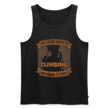 Rock climbing boulder climbing mountaineering gift - Men's Premium Organic Tank Top - black - Front - Michal (187cm)