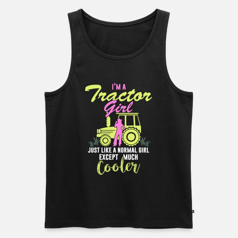 Traktor Mädchen - Männer Premium Bio Tank Top - Schwarz