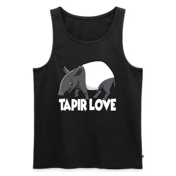 Tapir Love wallpapers favorite animal - Men's Premium Organic Tank Top - black - Front - AI Model Male 178 light (178cm)