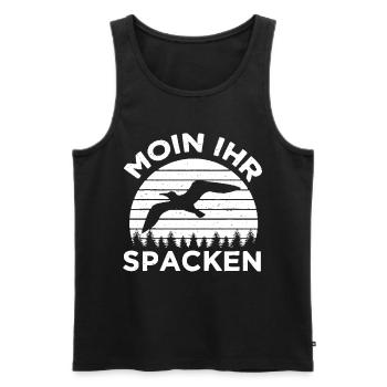 Moin Ihr Spacken Nordsee Neordeutsch Plattdeutsch - Männer Premium Bio Tank Top - Schwarz - Vorne - Michal (187cm)