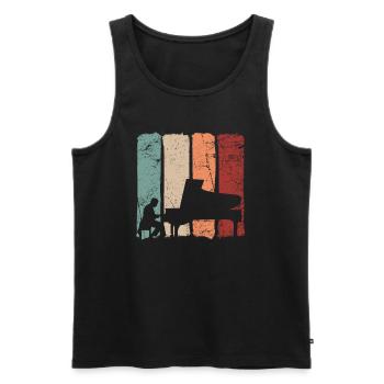 Pianist Piano Gift - Men's Premium Organic Tank Top - black - Front - Michal (187cm)