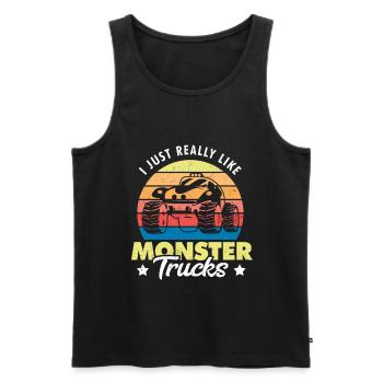 Monster Truck Monster Truck - Men's Premium Organic Tank Top - black - Front - AI Model Male 178 light (178cm)