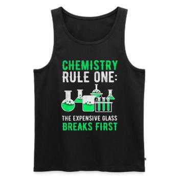 Science de la chimie - Débardeur bio Premium Homme - noir - Devant - Michal (187cm)