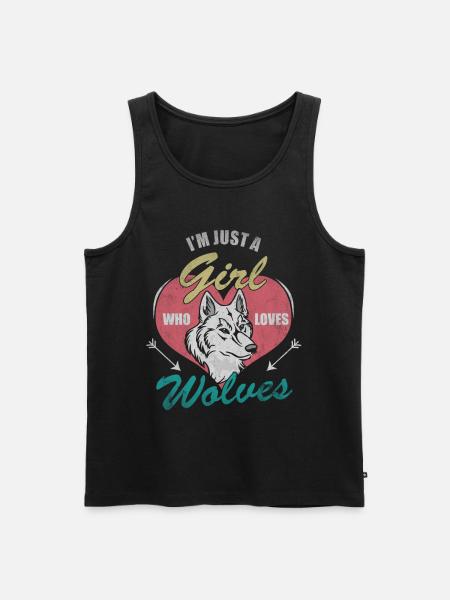 wolf - Men's Premium Organic Tank Top - black