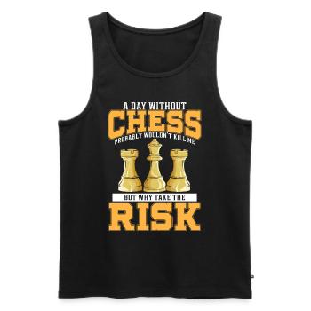Échecs échecs jeu de société échecs - Débardeur bio Premium Homme - noir - Devant - AI Model Male 178 light (178cm)