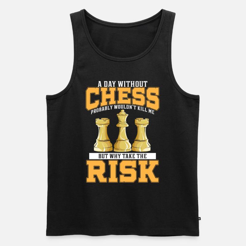 Schach Schachbrett Brettspiel Chess - Männer Premium Bio Tank Top - Schwarz