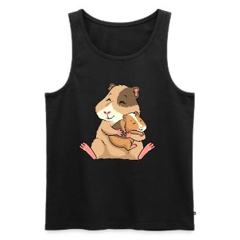 Guinea Pig Baby Young Mom - Men's Premium Organic Tank Top - black - Front - AI Model Male 178 light (178cm)