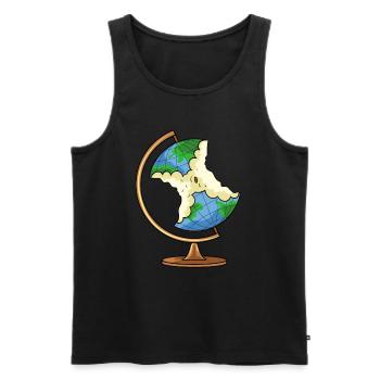 Globus Earth Apple Climate Protection Climate Change - Men's Premium Organic Tank Top - black - Front - Michal (187cm)