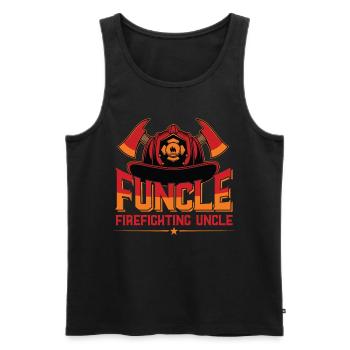 Funcle Firefighting Uncle Feuerwehr Onkel - Männer Premium Bio Tank Top - Schwarz - Vorne - AI Model Male 178 light (178cm)