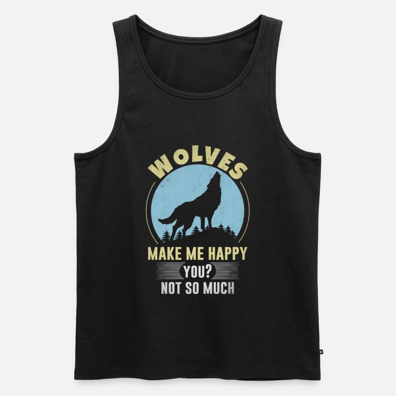 Wolf Wolfpack pack leader - Men's Premium Organic Tank Top - black