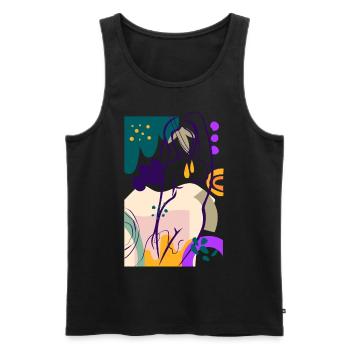 Nudist FKK Nackt Geschenk - Männer Premium Bio Tank Top - Schwarz - Vorne - AI Model Male 178 light (178cm)