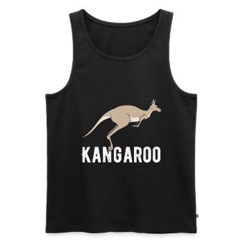 Kangourou Australie - Débardeur bio Premium Homme - noir - Devant - Michal (187cm)