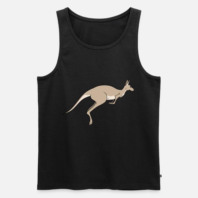 Känguru Australien Tier Geschenk - Männer Premium Bio Tank Top - Schwarz