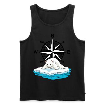 Ours polaire Rose des vents Arctique Arctique Compas Fantasy - Débardeur bio Premium Homme - noir - Devant - Michal (187cm)