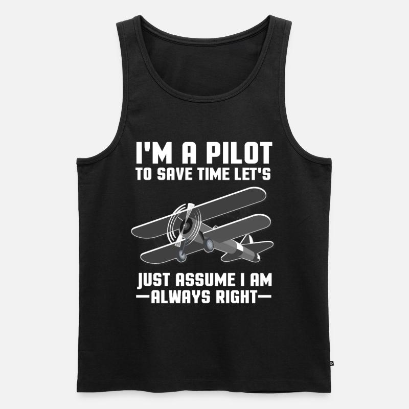 Pilot - Männer Premium Bio Tank Top - Schwarz
