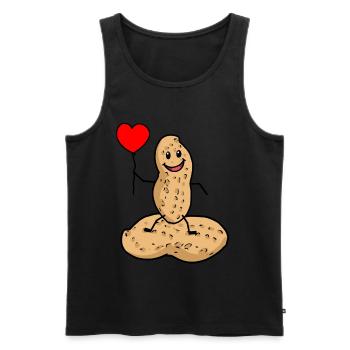 happy Erdnuss Liebe Valentin Traummann Casanova - Männer Premium Bio Tank Top - Schwarz - Vorne - AI Model Male 178 light (178cm)