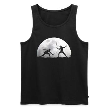 Moon fencing - Men's Premium Organic Tank Top - black - Front - AI Model Male 178 light (178cm)