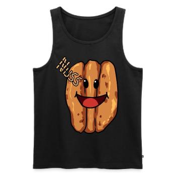Nüsse Nuss Vegan Speise - Männer Premium Bio Tank Top - Schwarz - Vorne - Michal (187cm)